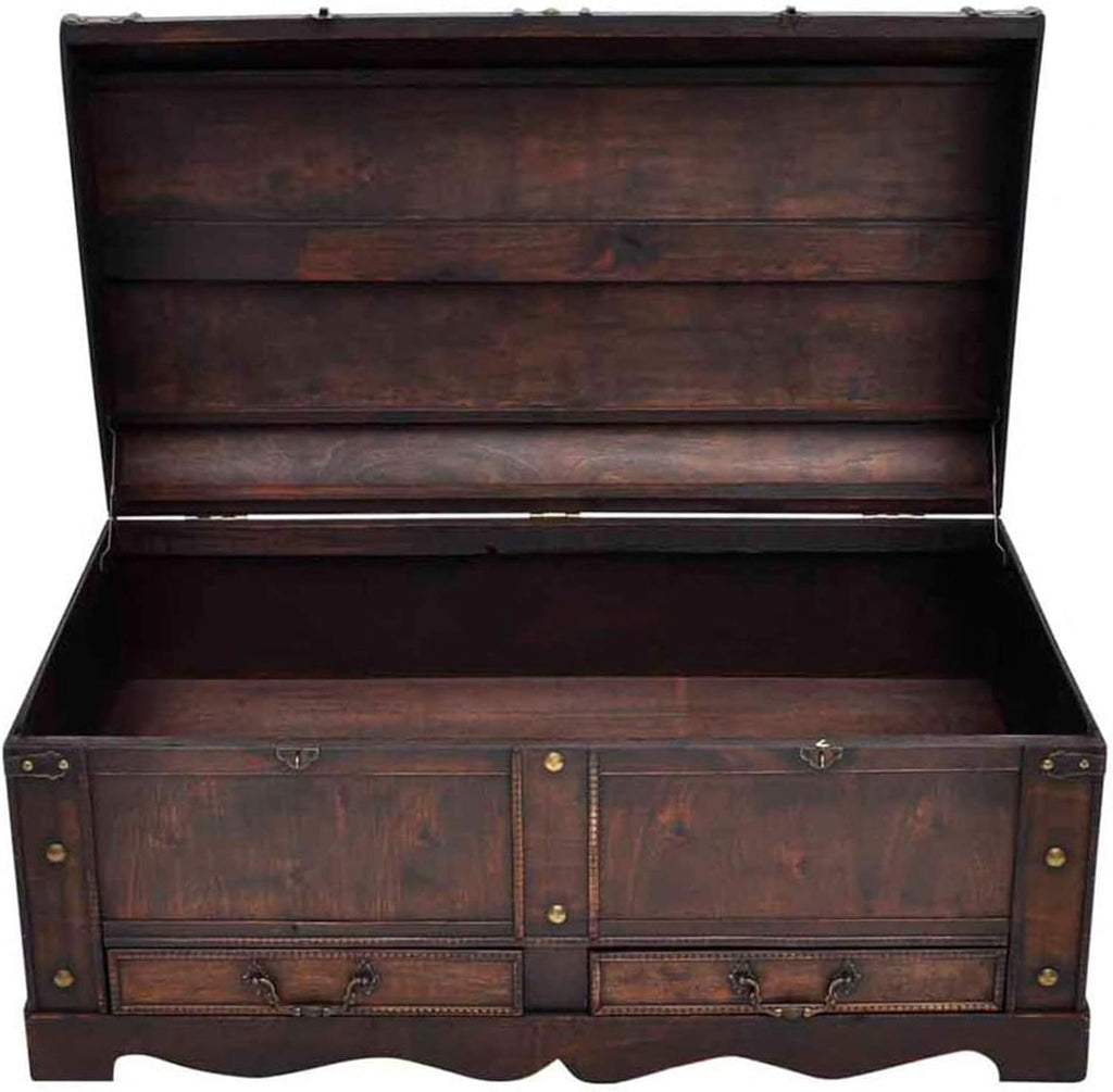 2026 Leepesx Baule del Tesoro Vintage Grande Marrone Tavolino Salotto Tavolino da Divano Libreria Scaffale Tavolino Divano Laterale Tavolino Caffè