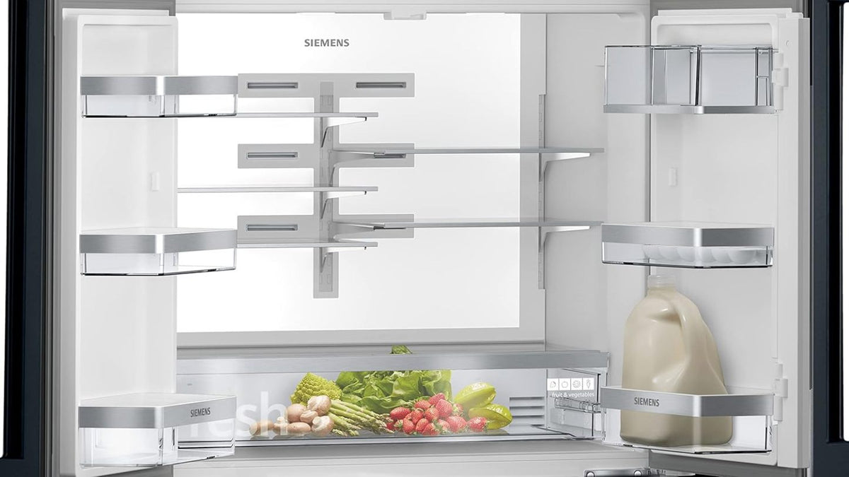 2026 SIEMENS KF96NVPEA iQ300 Multi-Door-Kühlschrank, 183 x 91 cm, 405 L Kühlen & 200 L Gefrieren, hyperFresh längere Frische, noFrost nie wieder abtauen, superCooling schnellere Kühlung
