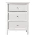 2026 Daniel 3-drawer Transitional Wooden Nightstand(White)