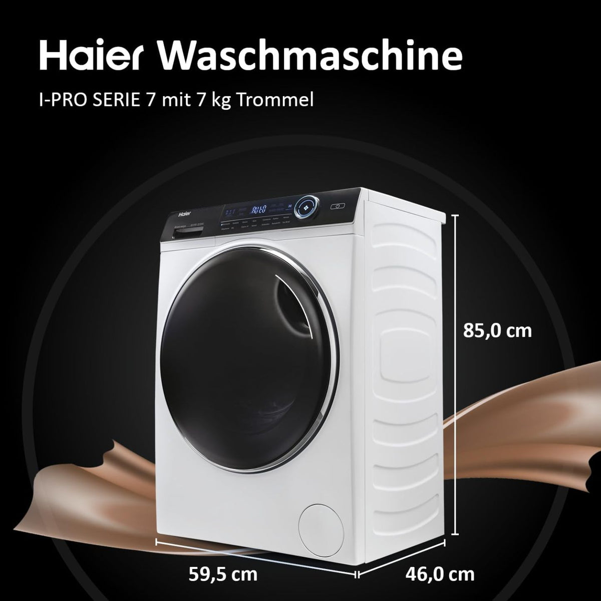 2026 Haier I-PRO SERIE 7 HW70-B14979 I Frontlader Waschmaschine 7kg I Washing Machine mit A-Effizienz, 1.400 U/Min. & leisem Direktantrieb I Inkl. Dampffunktion, Selbstreinigungssystem & Refresh-Programm
