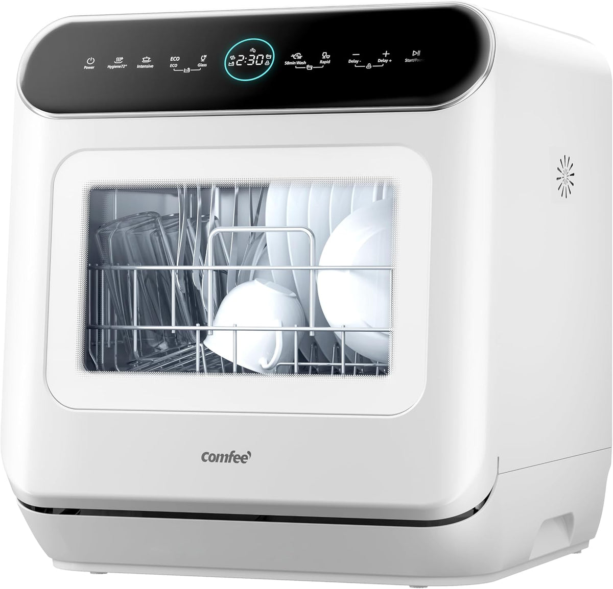 2026 Mfd42S110W-It Lavastoviglie A Libera Installazione Con 3 Coperti, 7 Programmi, Tocca Controllo, Display A Led, Avvio Ritardato E Funzione Di Lavaggio Fuori Stagione, Bianco