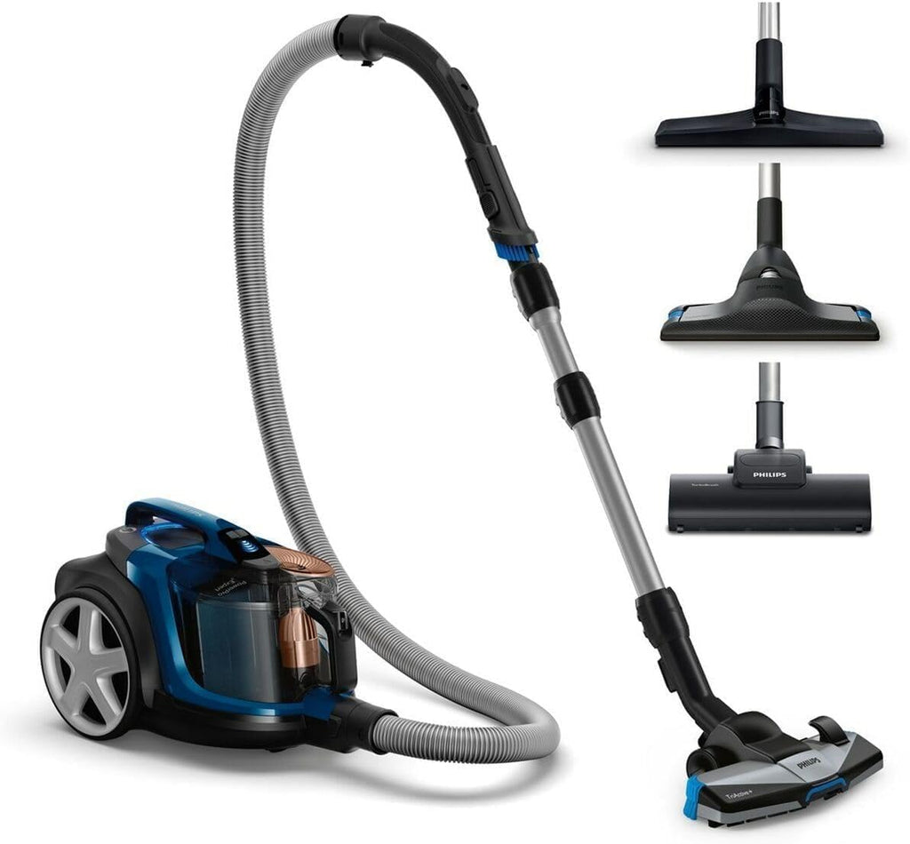 2026 PowerPro Expert Aspirapolvere Senza Sacco, Motore Potente da 900W, Filtro HEPA Allergy Lock, TriActive+ per Pavimenti e Tappeti, Blu (FC9745/09)