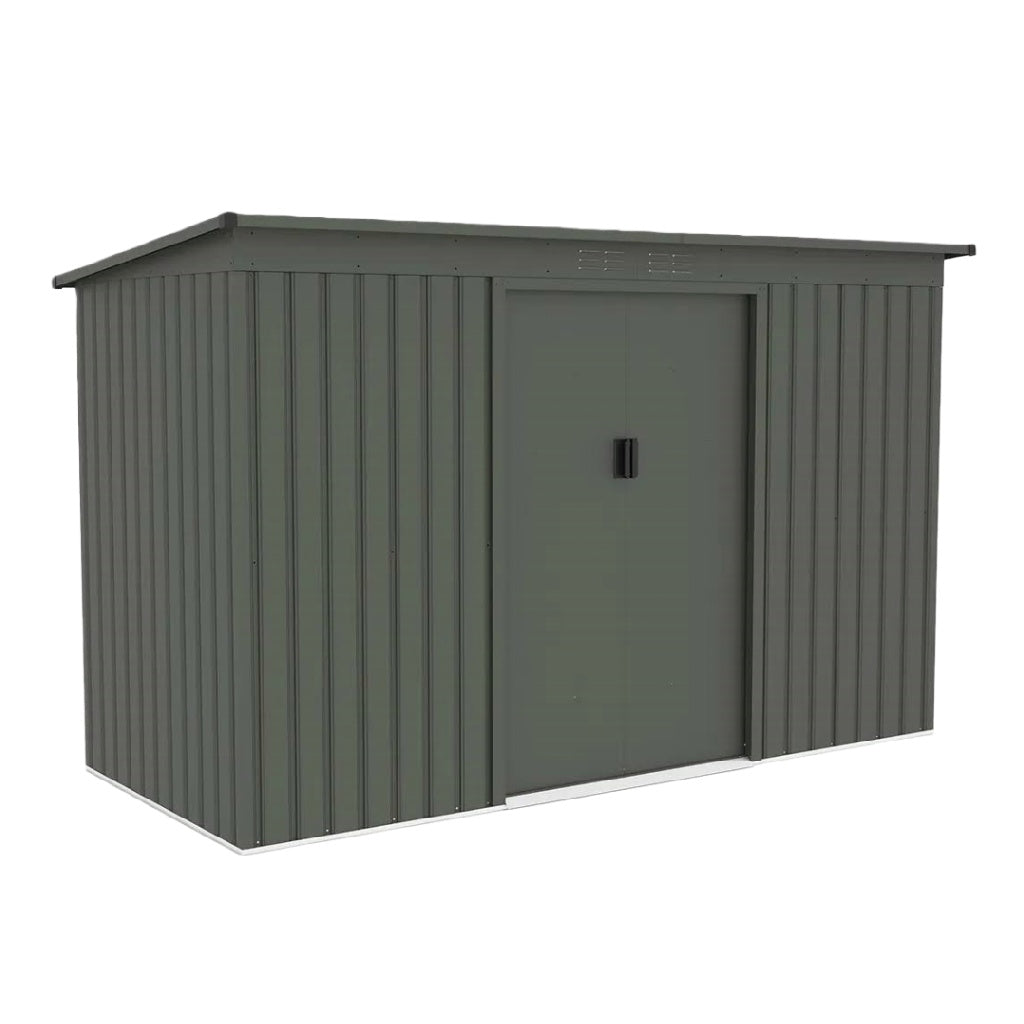 2026 Abri de Jardin Métallique à Toit Plat – Couleur Vert Foncé
