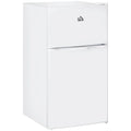 2026 HOMCOM Double Door Mini Fridge with Freezer, 3.2 Cu.Ft Compact Refrigerator with Adjustable Shelf, Adjustable Thermostat(18 W x 19.75 D x 34 H/White)