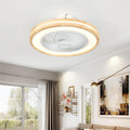 2026 LJX Ventilateurs de Plafond avec Lumières Bois et Télécommande Plafonnier Ventilateur Design Sans Pales Été Et Hiver Réversible 6 Vitesses Moteur DC Gradable Ventilo Plafond Silencieux Pour Chambre