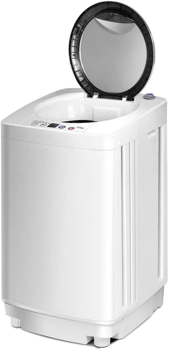 2026 COSTWAY 2 in 1 Lavatrice Portatile Automatico 3,5kg, con Lavaggio Automatico Centrifuga, Mini Lavatrice per Appartamento Campeggio, 43x43x75 cm, Bianco