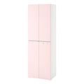 2026 Armoire de Rangement Moderne à 4 Portes - Couleur Rose et Blanc