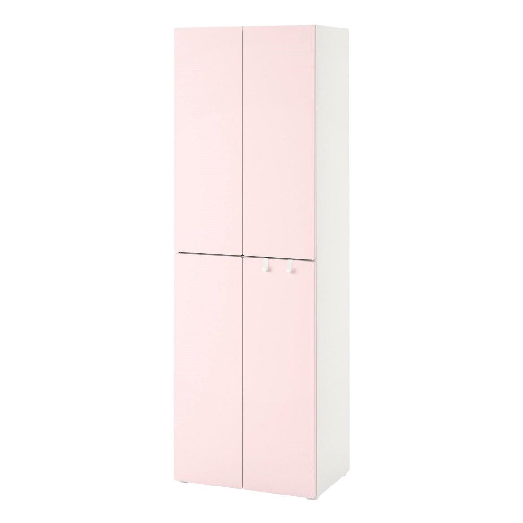 2026 Armoire de Rangement Moderne à 4 Portes - Couleur Rose et Blanc