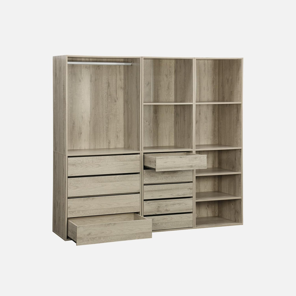 2026 sweeek - Kit Dressing modulable 3 éléments MODULO. Naturel. 200 x 45 x 180 cm