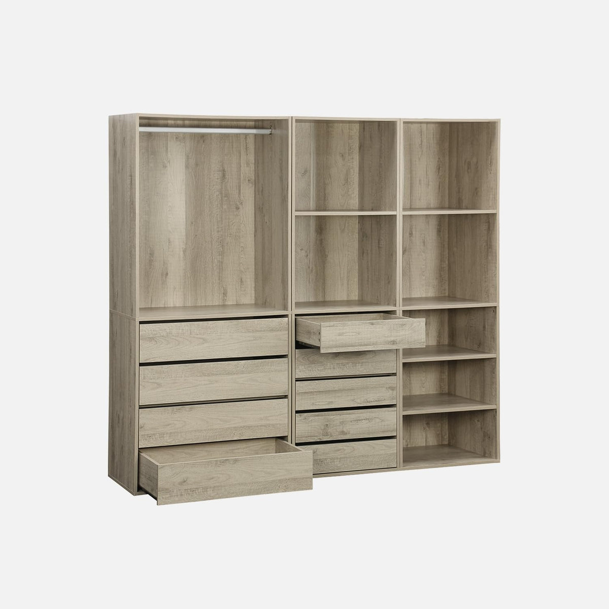 2026 sweeek - Kit Dressing modulable 3 éléments MODULO. Naturel. 200 x 45 x 180 cm