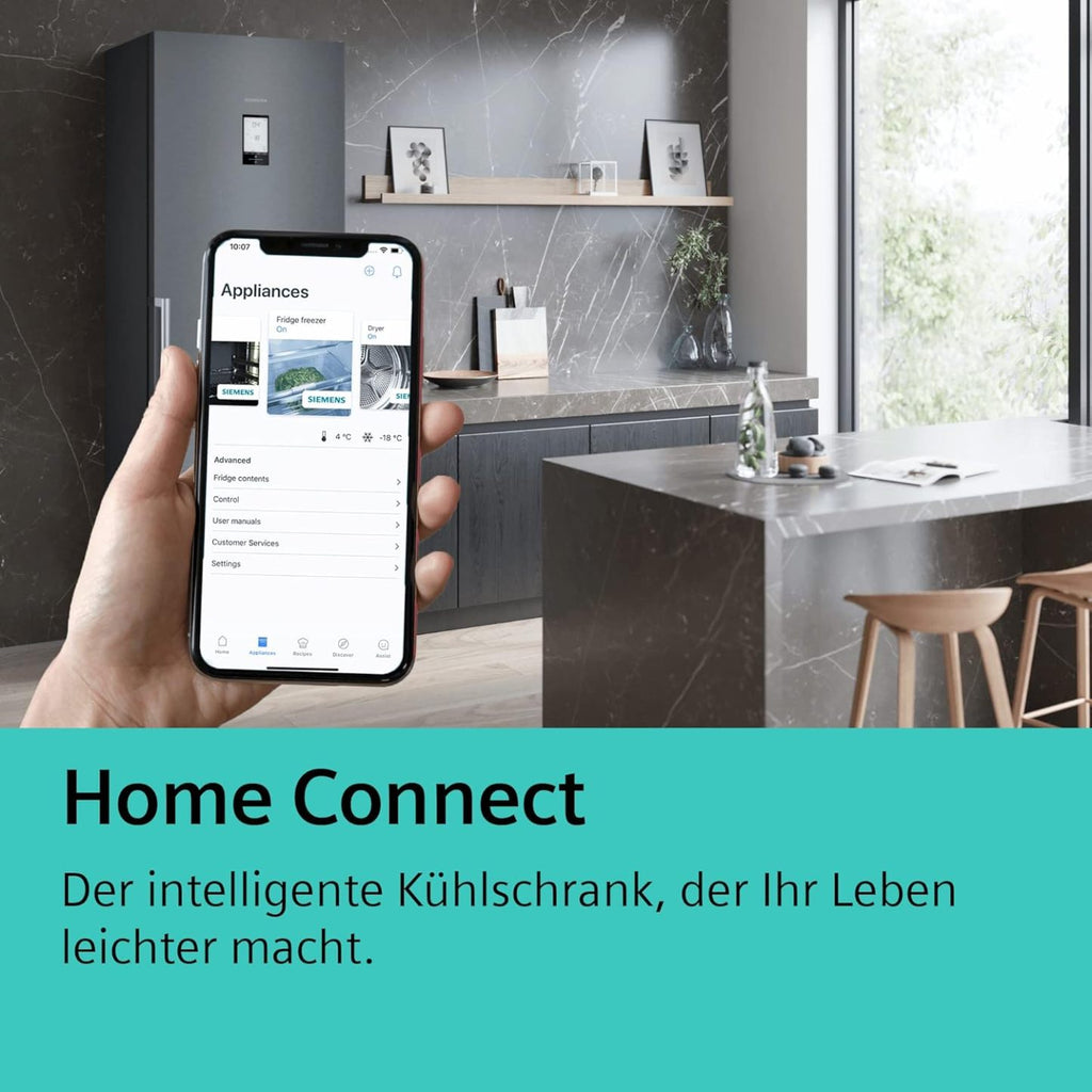 2026 SIEMENS KF96NVPEA iQ300 Multi-Door-Kühlschrank, 183 x 91 cm, 405 L Kühlen & 200 L Gefrieren, hyperFresh längere Frische, noFrost nie wieder abtauen, superCooling schnellere Kühlung