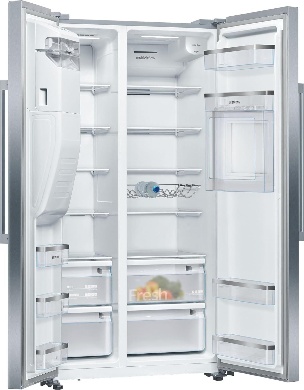 2026 SIEMENS KF96NVPEA iQ300 Multi-Door-Kühlschrank, 183 x 91 cm, 405 L Kühlen & 200 L Gefrieren, hyperFresh längere Frische, noFrost nie wieder abtauen, superCooling schnellere Kühlung