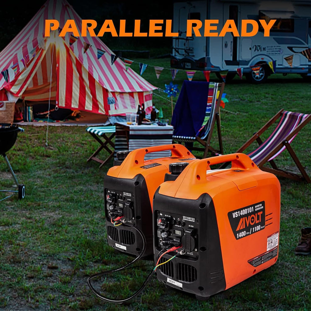 2026 AIVOLT Generatore Inverter 1400 Watt generatore di corrente silenziato gruppo elettrogeno emergenza a benzina silenzioso per campeggio, festival e uso domestico con 2 prese USB, 12V DC e 230 V AC