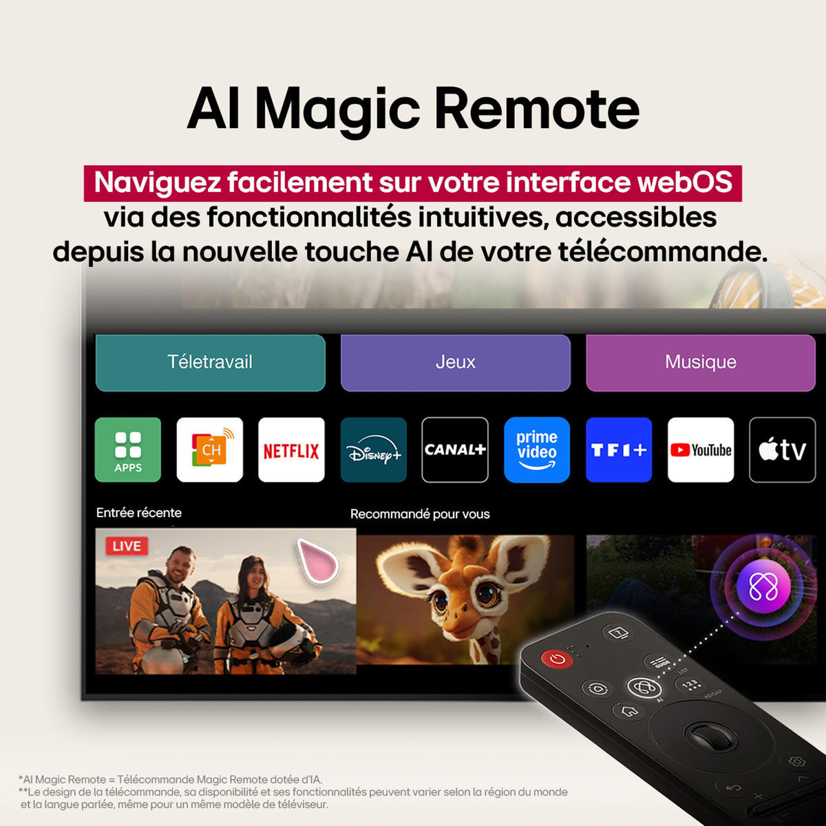 2026 LG TV QNED AI 2025 | 55QNED8E | 55'' (139cm) | 4K UHD | HDR10 | webOS 25 | Télécommade AI Magic Remote | Alexa, Google Assistant | Netflix Disney+ CAN