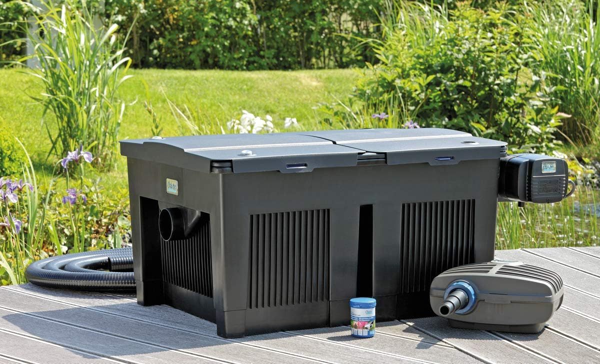 2026 OASE 56789 Durchlauffilter BioSmart Set 36000 geeignet für Teiche bis 36 m³, Filtersystem, Filterkomplettset inkl Filtermaterial, Teichpumpe und UVC Klärer