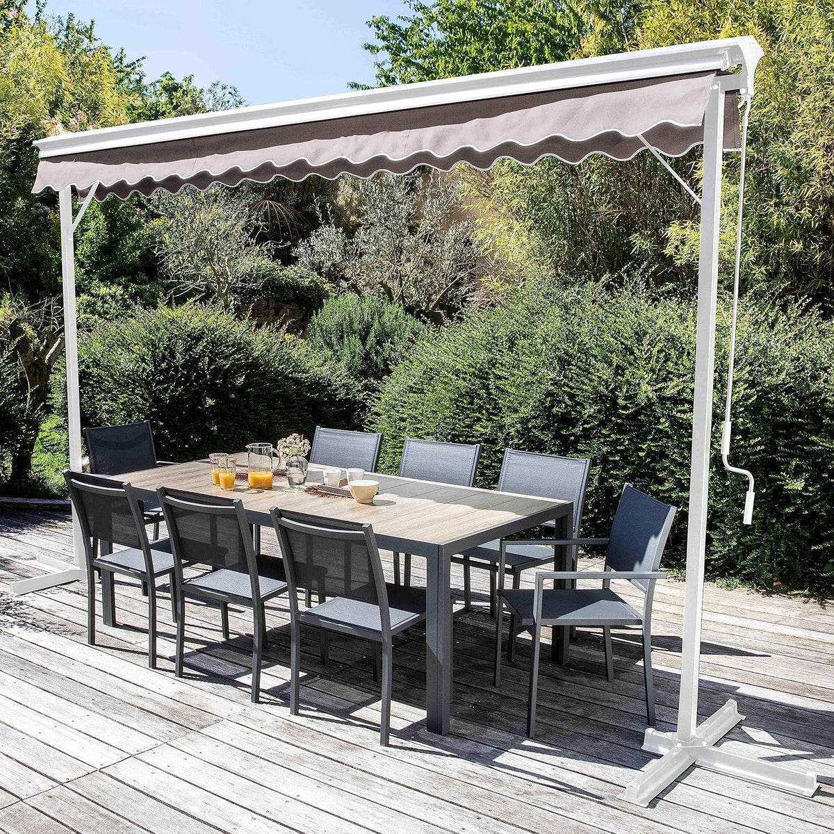 2026 Oviala Store Double Pente avec Coffre 3 x 4 m en Aluminium écru
