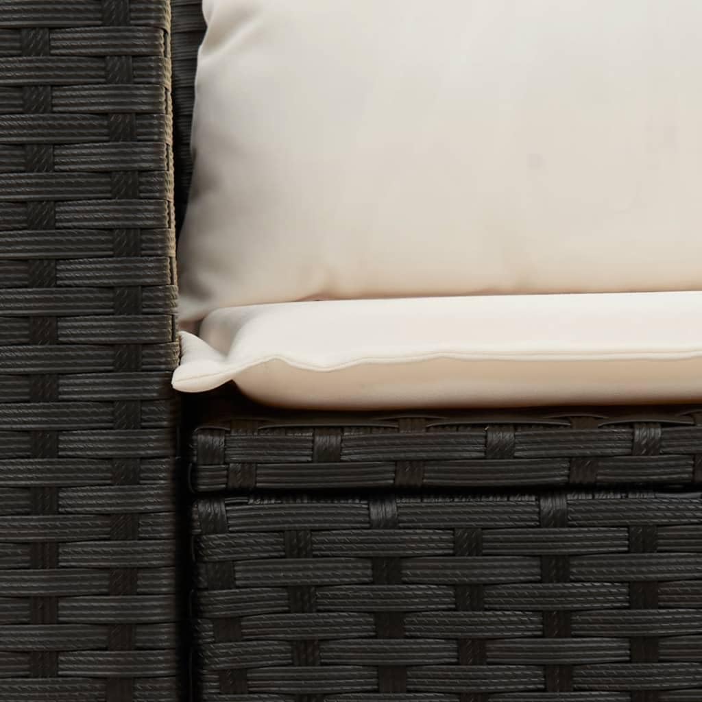 2026 ZIRLANLV Divano da Giardino con Cuscini, 2 Posti/con Vano Portaoggetti Sotto il Sedile, Divano da Giardino con Rivestimento Sfoderabile e Lavabile, Polyrattan (beige) (neros e crema #09)