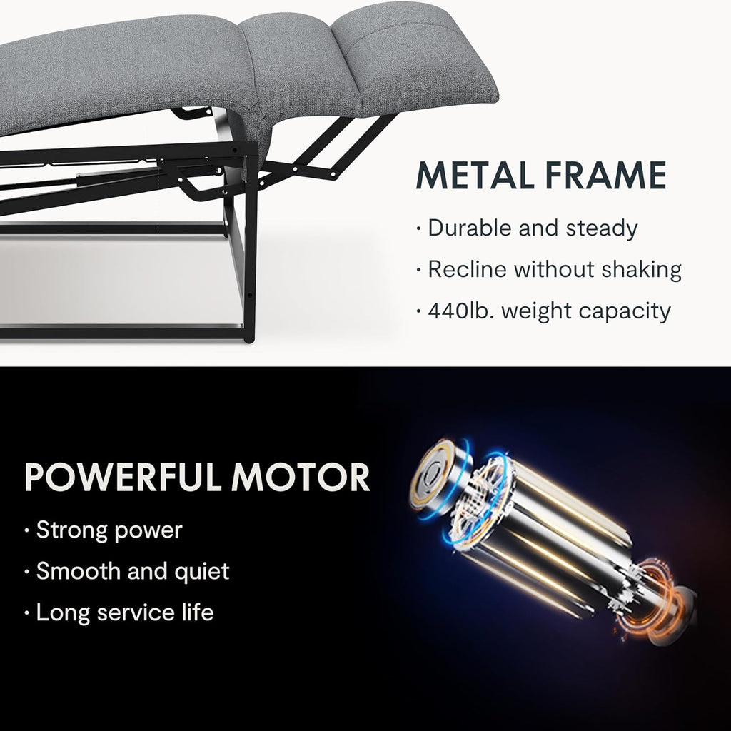 2026 Fauteuil relax électrique FLEXISPOT avec dossier réglable, inclinable de 105° à 155°, fauteuil inclinable, fauteuil relax ergonomique pour chambre, salon et home cinéma (gris foncé)