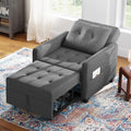 2026 Canapé-lit Compact 3-en-1, canapé Pliant  ottomane avec Fonction lit, Fauteuil Convertible jusqu'à 200 kg, canapé-lit avec revêtement Effet Lin, Fauteuil pour Salon et Chambre d'amis, Gris foncé