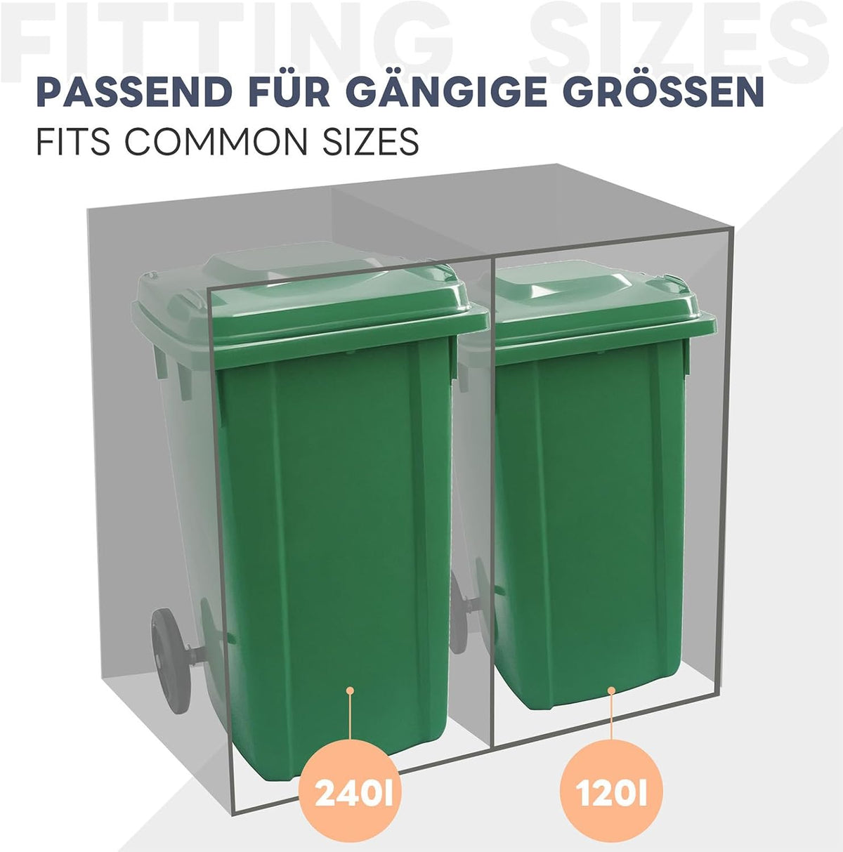 2026 Billg Cache Poubelle Extérieur Double, Abri pour 2 Poubelles de 120-240 L, Antirouille Habillage de Poubelle avec Toit Végétal et 2 Portes avec Poignées Verrouillable, Acier Galvanisé, Anthracite