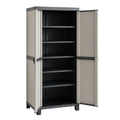2026 Armoire de rangement haute 5 étagères 65x45x180 cm Polypropylène Gris/Noir(Gris/Noir)