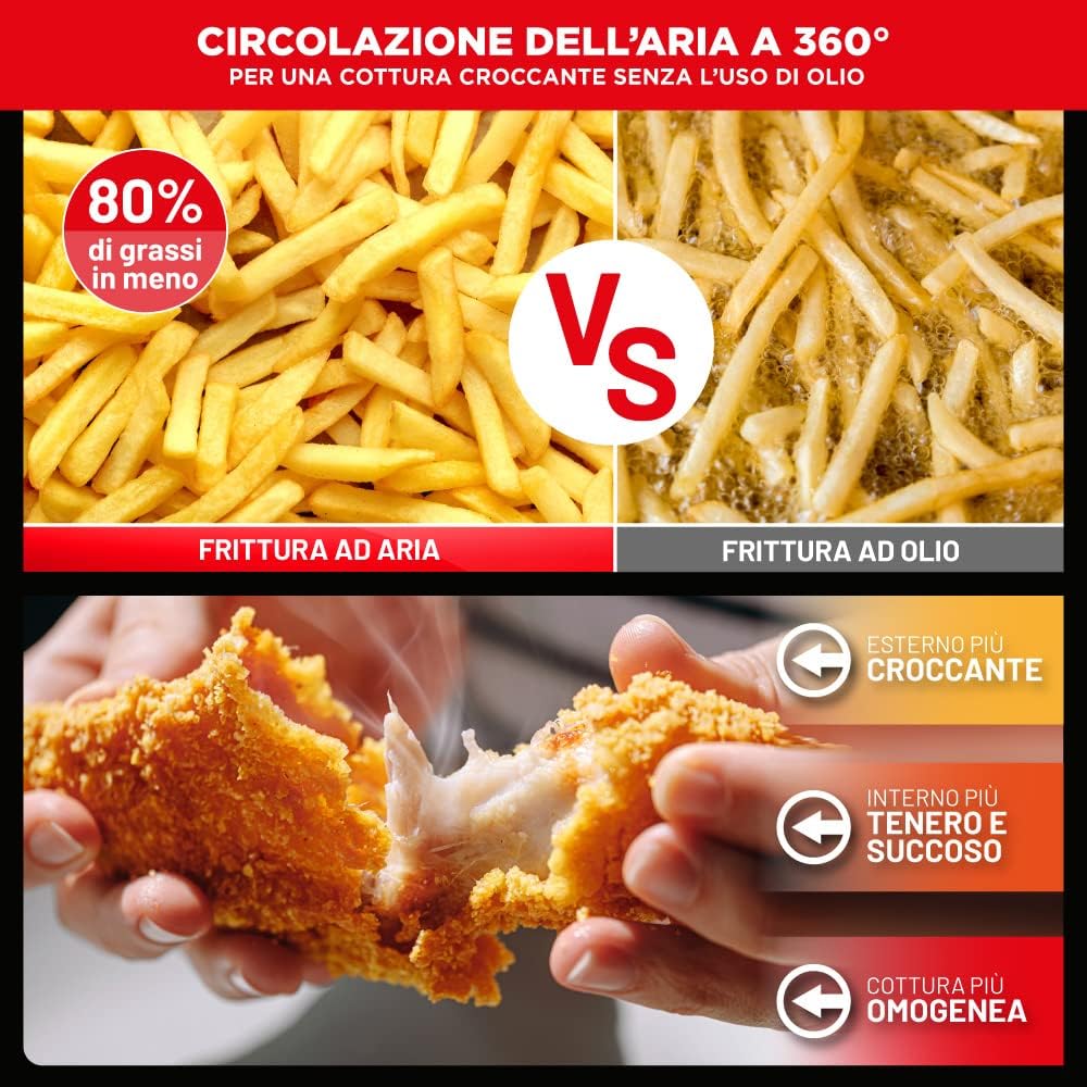 2026 Forno Friggitrice Ad Aria Calda XXL Da 30 Litri Con Display Digitale Multifunzione, Sistema A Riscaldamento Rapido, 18 Programmi Di Cottura, Timer e Temperatura Regolabili 1800 W