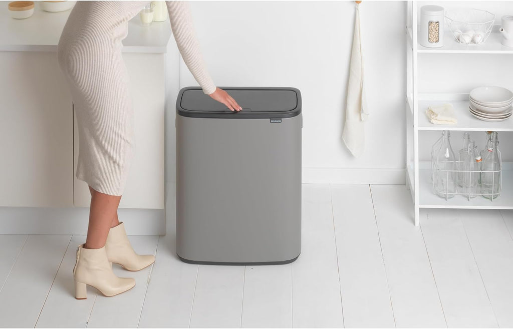 2026 Poubelle Brabantia, acier mat, anti-traces de doigts, 2 x 30 L