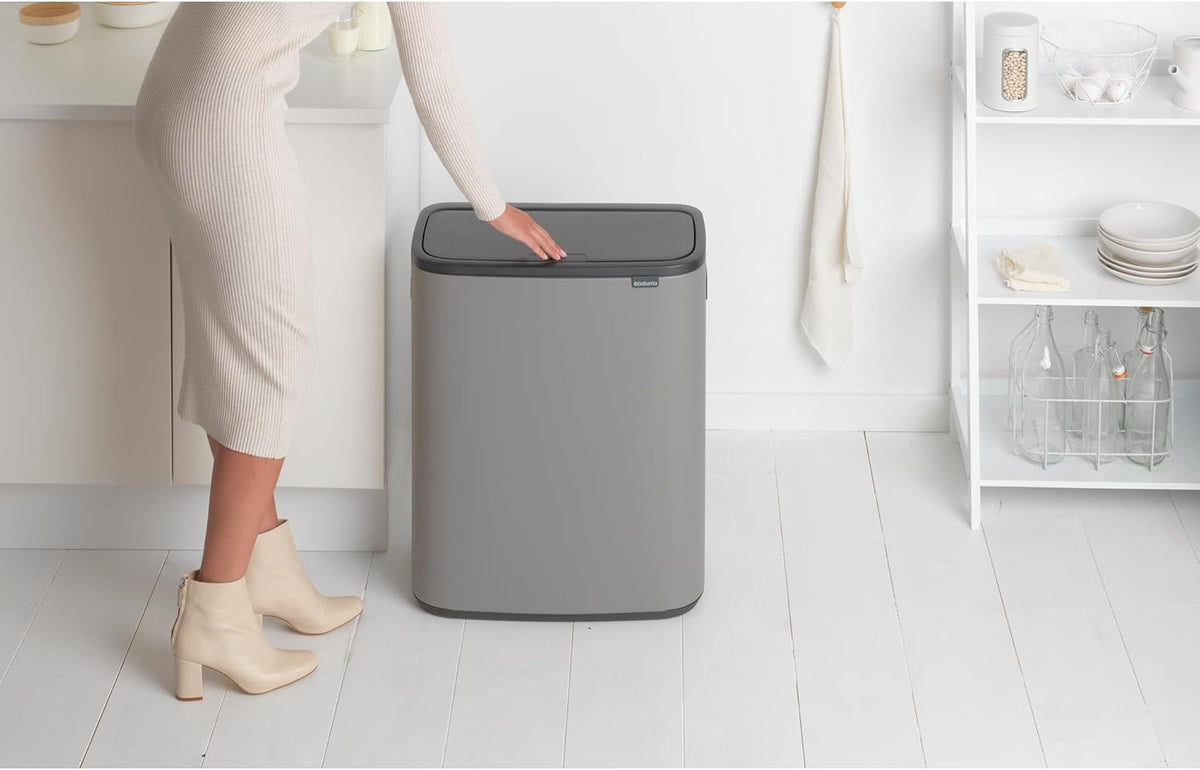 2026 Poubelle Brabantia, acier mat, anti-traces de doigts, 2 x 30 L