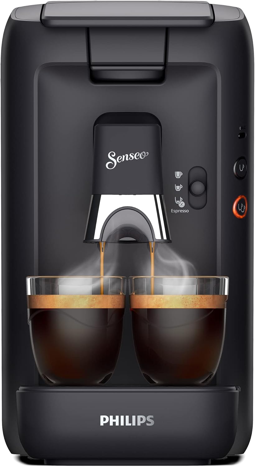 2026 Senseo Maestro Machine à Café Dosettes avec Réservoir d'Eau de 1,2 Litre, Sélection l'Intensité du et Fonction Mémo, Produit Vert, Couleur: Noir, (CSA260/61)
