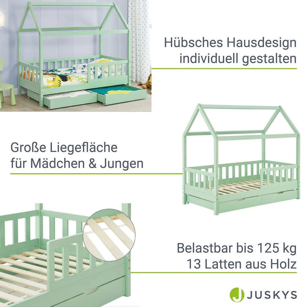 2026 Lit enfant Marli 2025, 80 x 160 cm, avec tiroirs de rangement