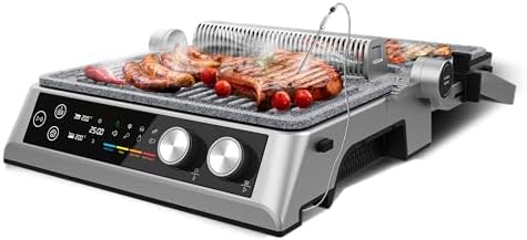 2026 Cecotec Grill électrique Rock’nGrill Smart. Système de réglage de la puissance, du temps et de la température de 2000 W, ouverture à 180 °, plaques amovibles allant au lave vaisselle : Cuisine et Maison