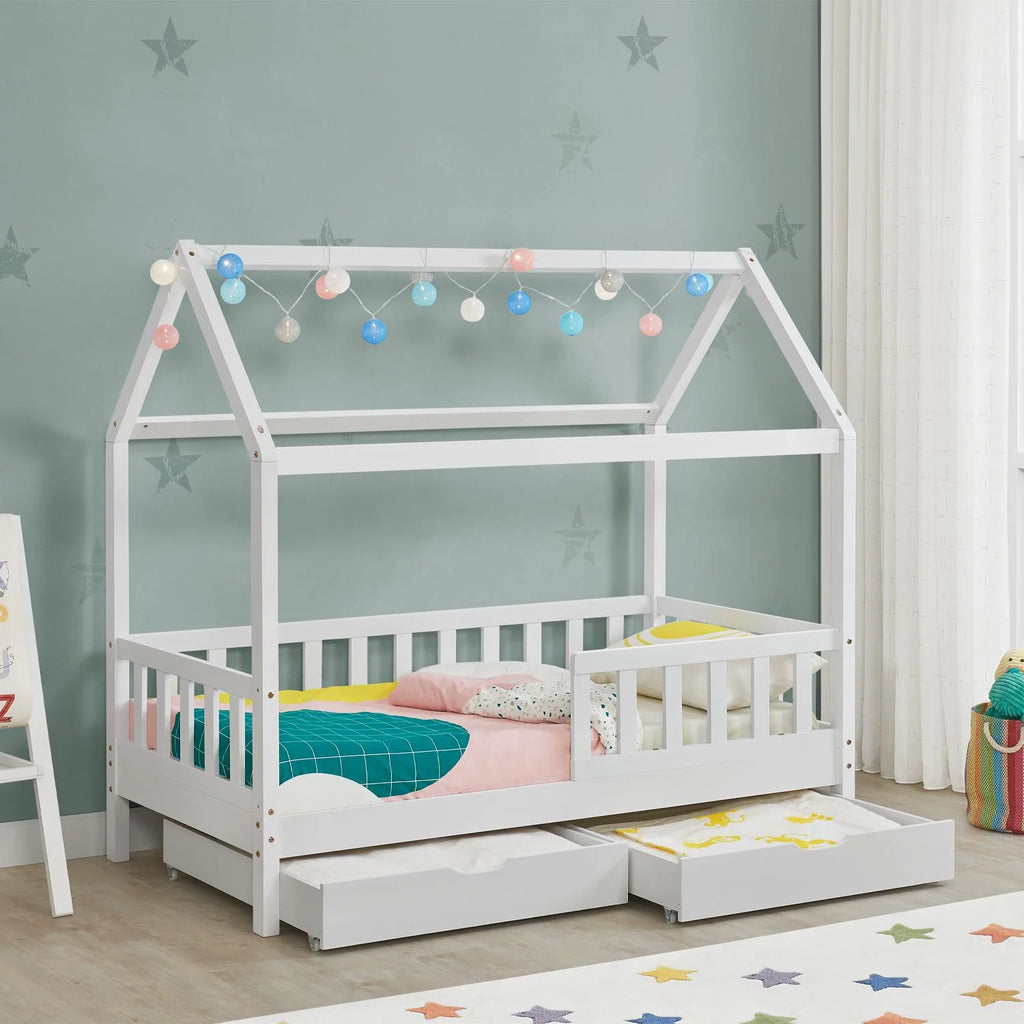 2026 Lit enfant Marli 2025, 80 x 160 cm, avec tiroirs de rangement