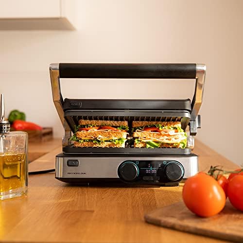 2026 Cecotec Grill électrique Rock’nGrill Smart. Système de réglage de la puissance, du temps et de la température de 2000 W, ouverture à 180 °, plaques amovibles allant au lave vaisselle : Cuisine et Maison
