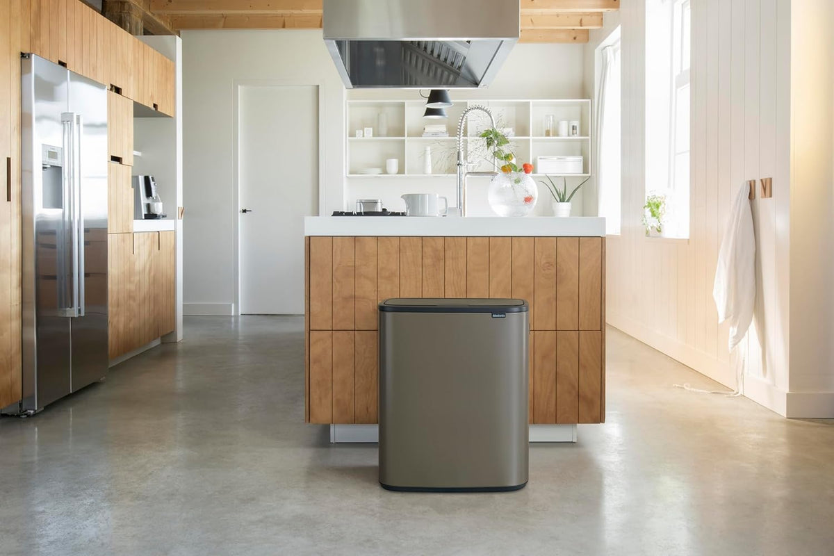 2026 Poubelle Brabantia, acier mat, anti-traces de doigts, 2 x 30 L