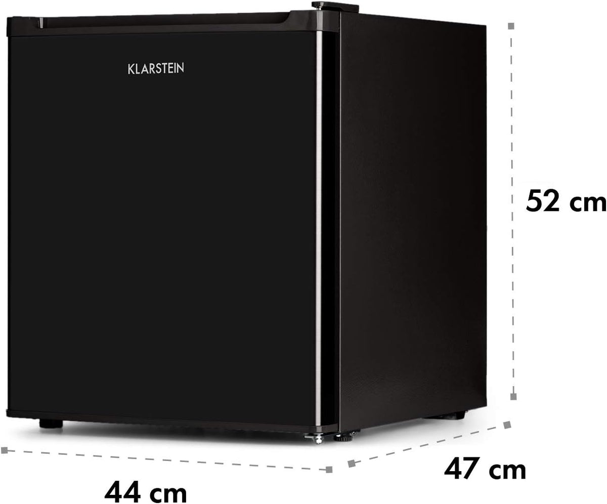2026 KLARSTEIN Garfield Eco - Congélateur petite taille, 34L, 4 étoiles, 117 kWh/an, 2 niveaux, 41 dB, Tablette amovible, Autonome, Environ 44 x 52 x 47 cm (LxHxP) - Noir