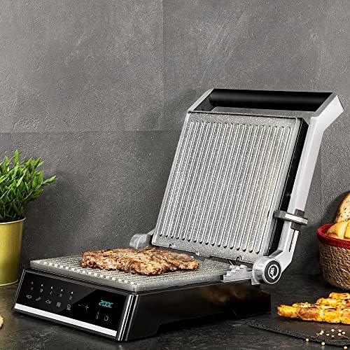 2026 Cecotec Grill électrique Rock’nGrill Smart. Système de réglage de la puissance, du temps et de la température de 2000 W, ouverture à 180 °, plaques amovibles allant au lave vaisselle : Cuisine et Maison