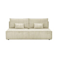 2026 Canapé convertible 3 places en velours côtelé beige – design moderne, assise confortable, fonction lit intégrée