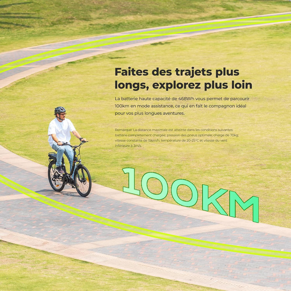 2026 Eleglide C2 Vélo Électrique Adulte, 100Km Autonomie, Batterie Amovible, Freins Hydrauliques, Suspension Avant, 7 Vitesses, Vélo électrique à Moteur Central, Confortable pour Ville/Trekking