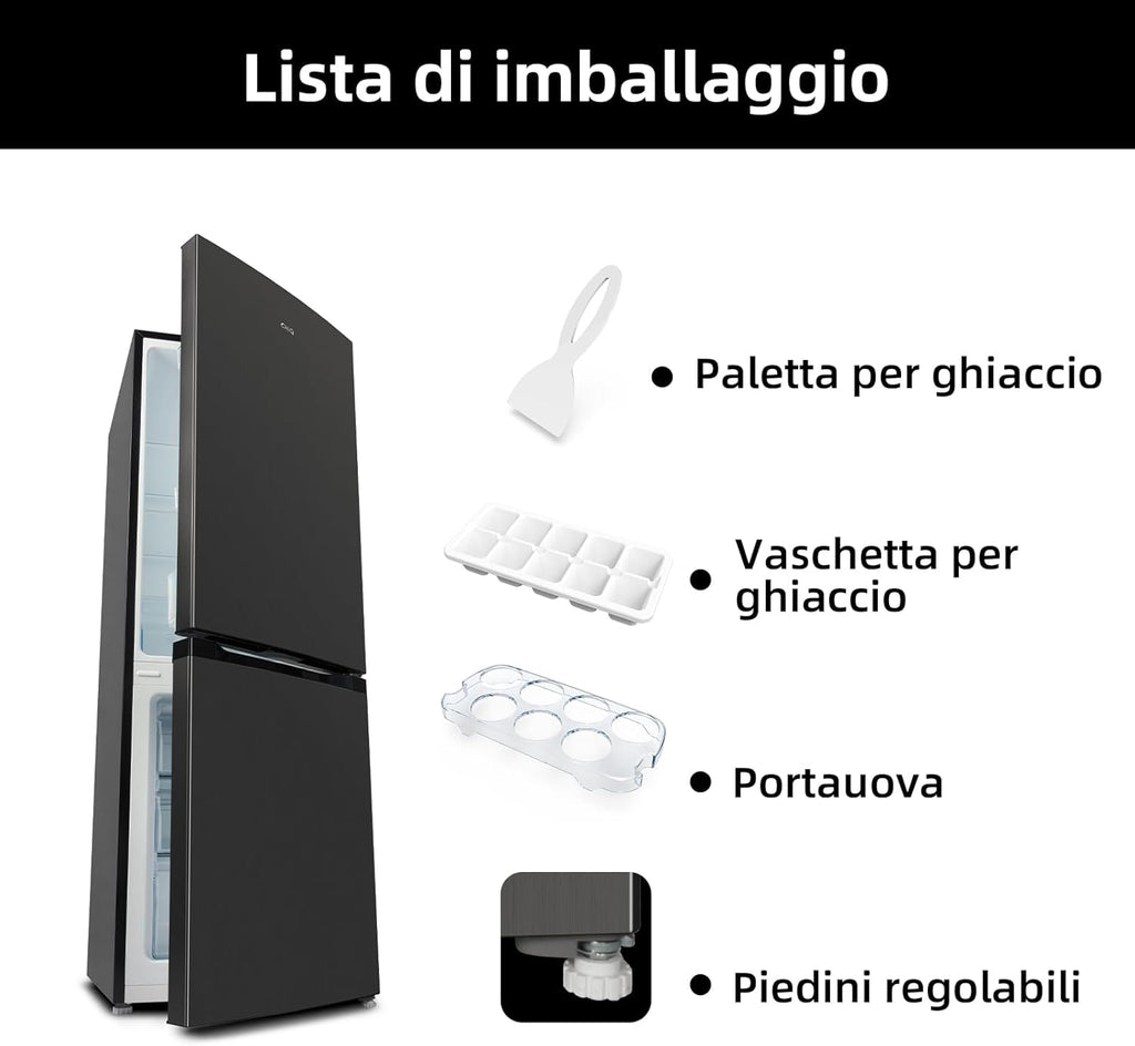 2026 CHiQ Frigorifero Combinato 157L FBM157L42, Basso Gelo, Altezza 144 cm, Larghezza 47 cm, Ultraleggero 39 db, 12 anni di garanzia sul compressore