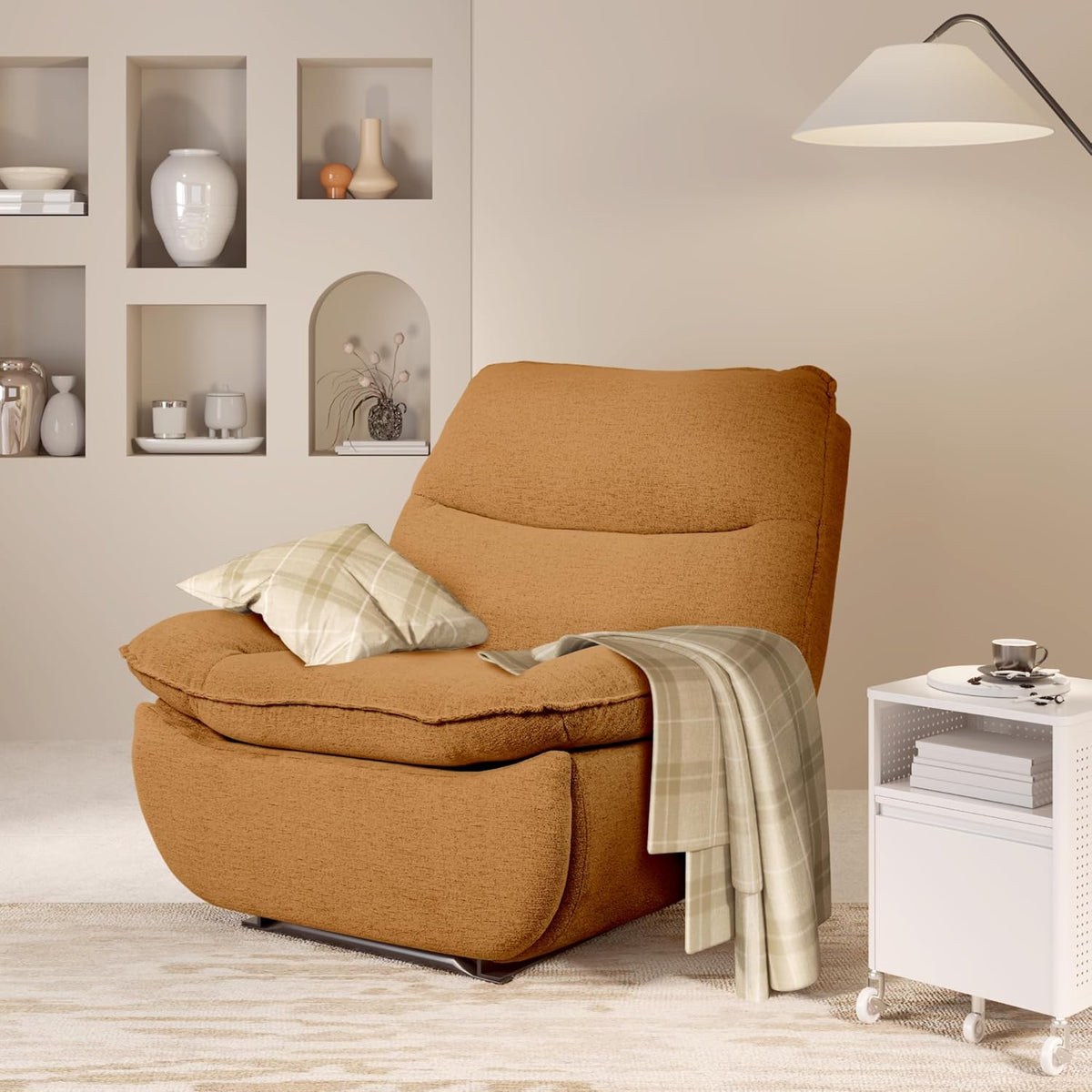 2026 Fauteuil inclinable FLEXISPOT XC6, canapé pivotant à bascule, fauteuil TV avec dossier réglable, fauteuil inclinable pour chambre, salon et home cinéma (beige)