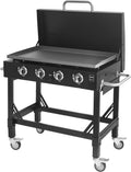 2026 METRO PROFESSIONAL Barbecue Plancha à Gaz avec 4 Brûleurs Dayton, Acier Inoxydable, 14.8 kW, Allumage par Impulsion, 4 roulettes Pivotantes, Pliable, Noir