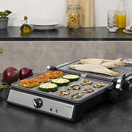 2026 Cecotec Grill électrique Rock’nGrill Smart. Système de réglage de la puissance, du temps et de la température de 2000 W, ouverture à 180 °, plaques amovibles allant au lave vaisselle : Cuisine et Maison