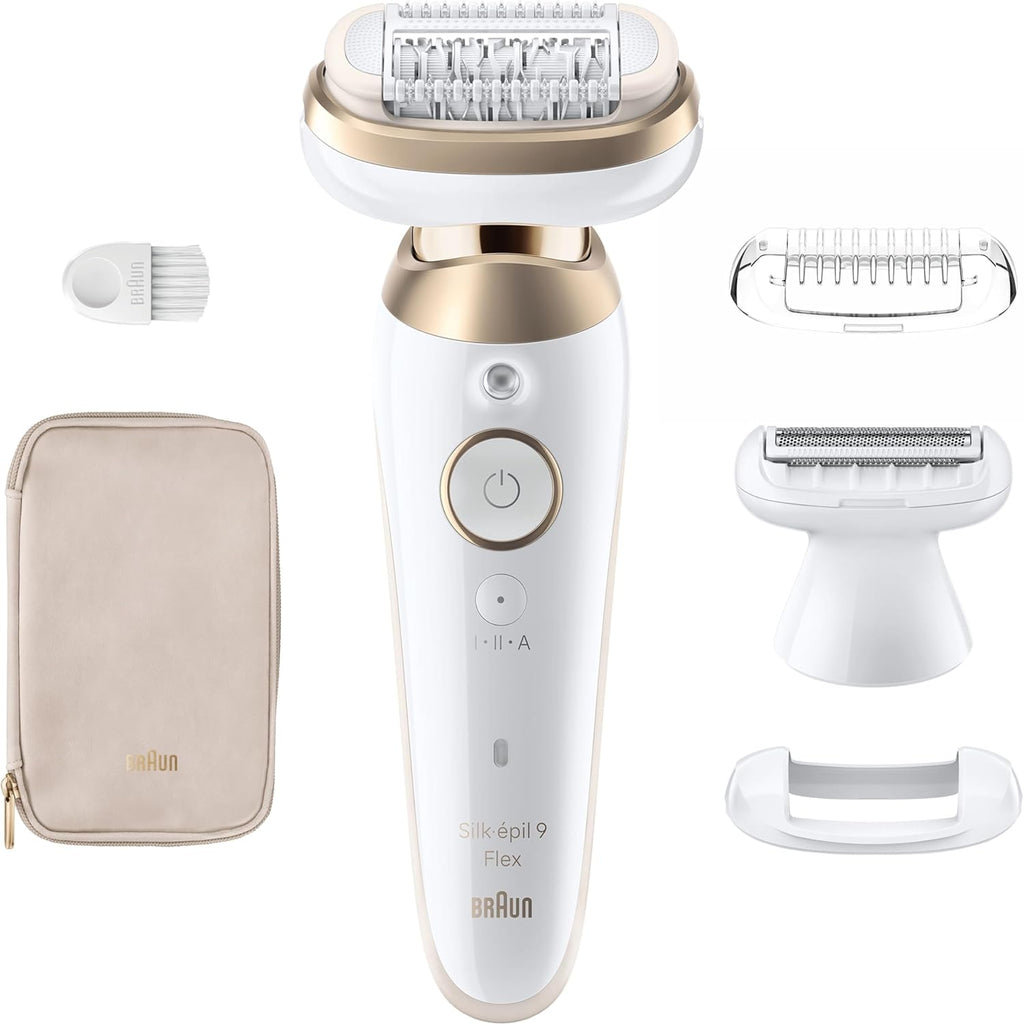 2026 Braun Epilateur Electrique Pour Femmes Silk-épil 9 9-041 3D, Tête Flexible 360°, Etanche, Sans Fil, Kit D’Epilation Avec Tête De Rasoir, Sabot Tondeuse, Rouleaux Massage, Pour Tondre Et Raser