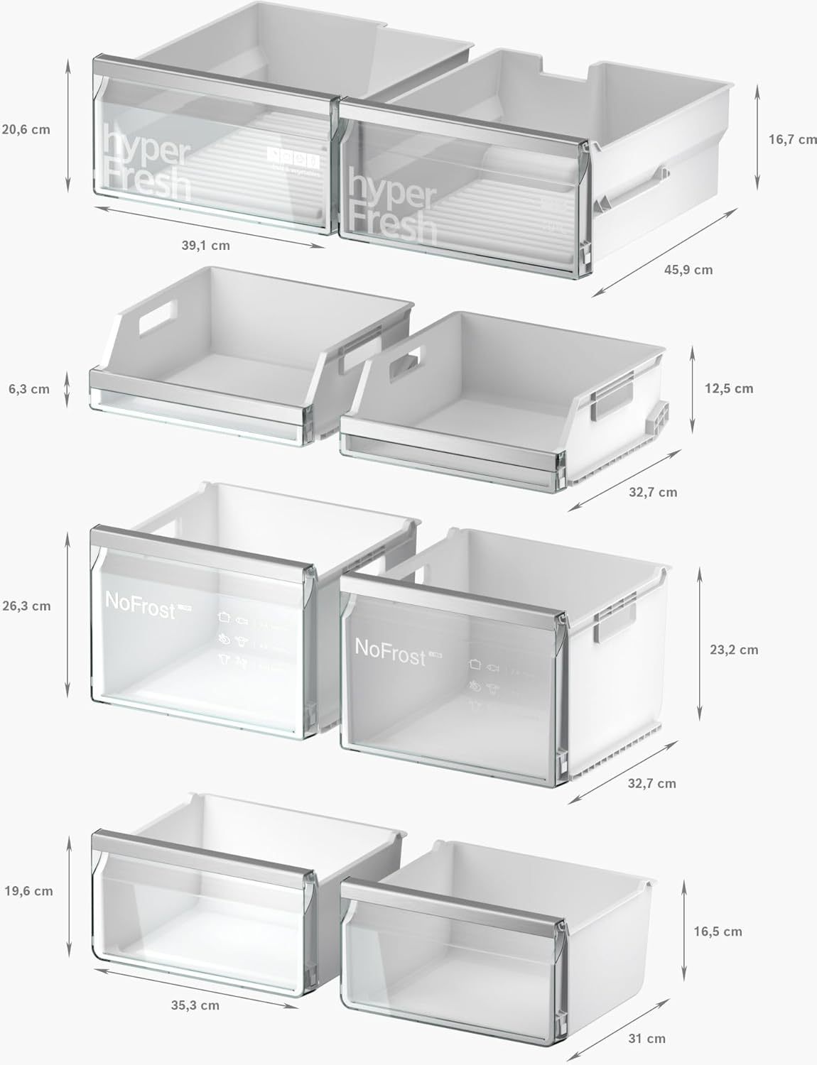 2026 SIEMENS KF96NVPEA iQ300 Multi-Door-Kühlschrank, 183 x 91 cm, 405 L Kühlen & 200 L Gefrieren, hyperFresh längere Frische, noFrost nie wieder abtauen, superCooling schnellere Kühlung