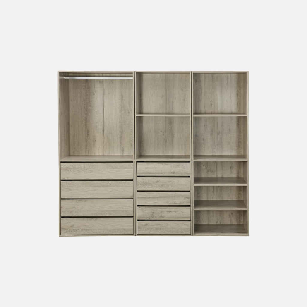 2026 sweeek - Kit Dressing modulable 3 éléments MODULO. Naturel. 200 x 45 x 180 cm