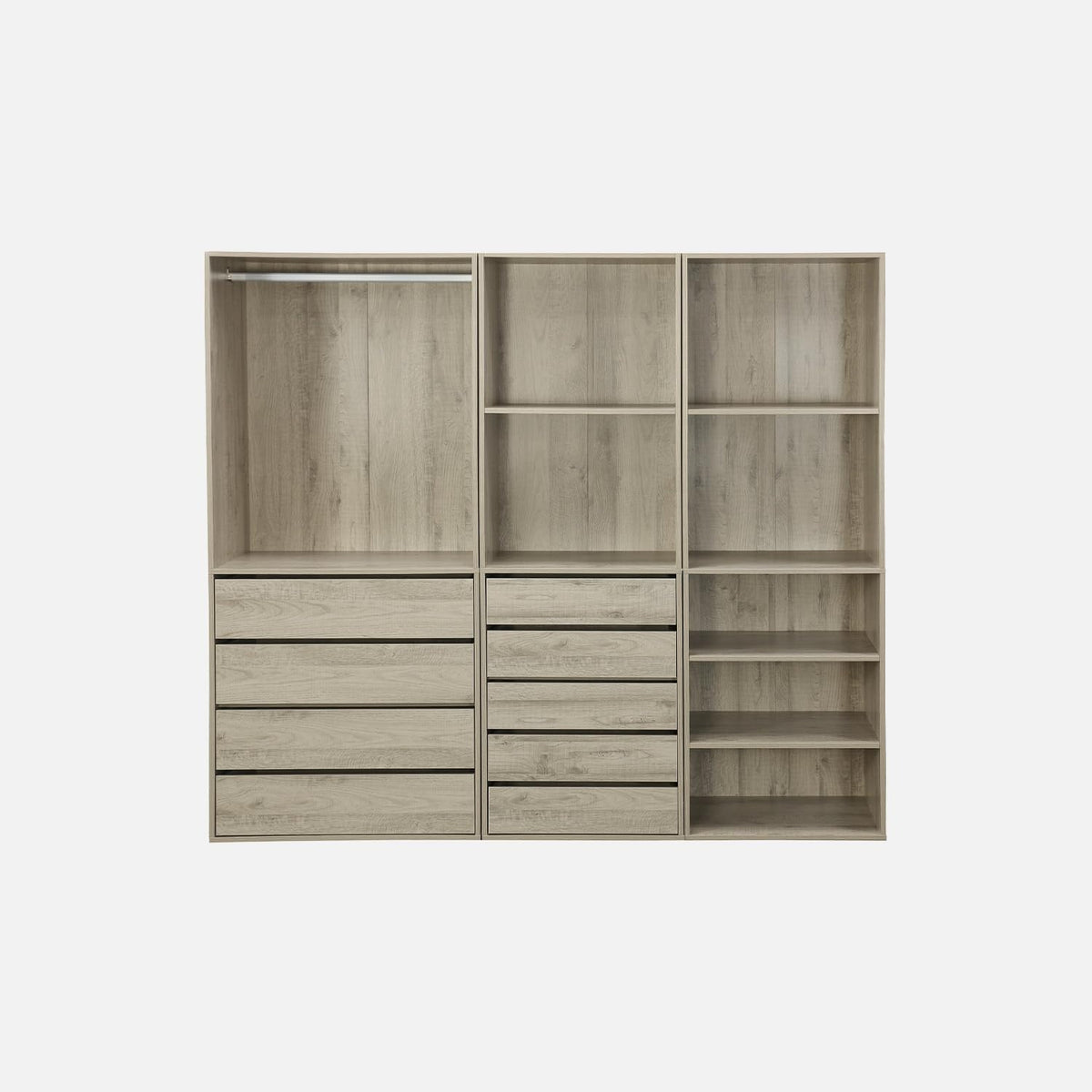 2026 sweeek - Kit Dressing modulable 3 éléments MODULO. Naturel. 200 x 45 x 180 cm