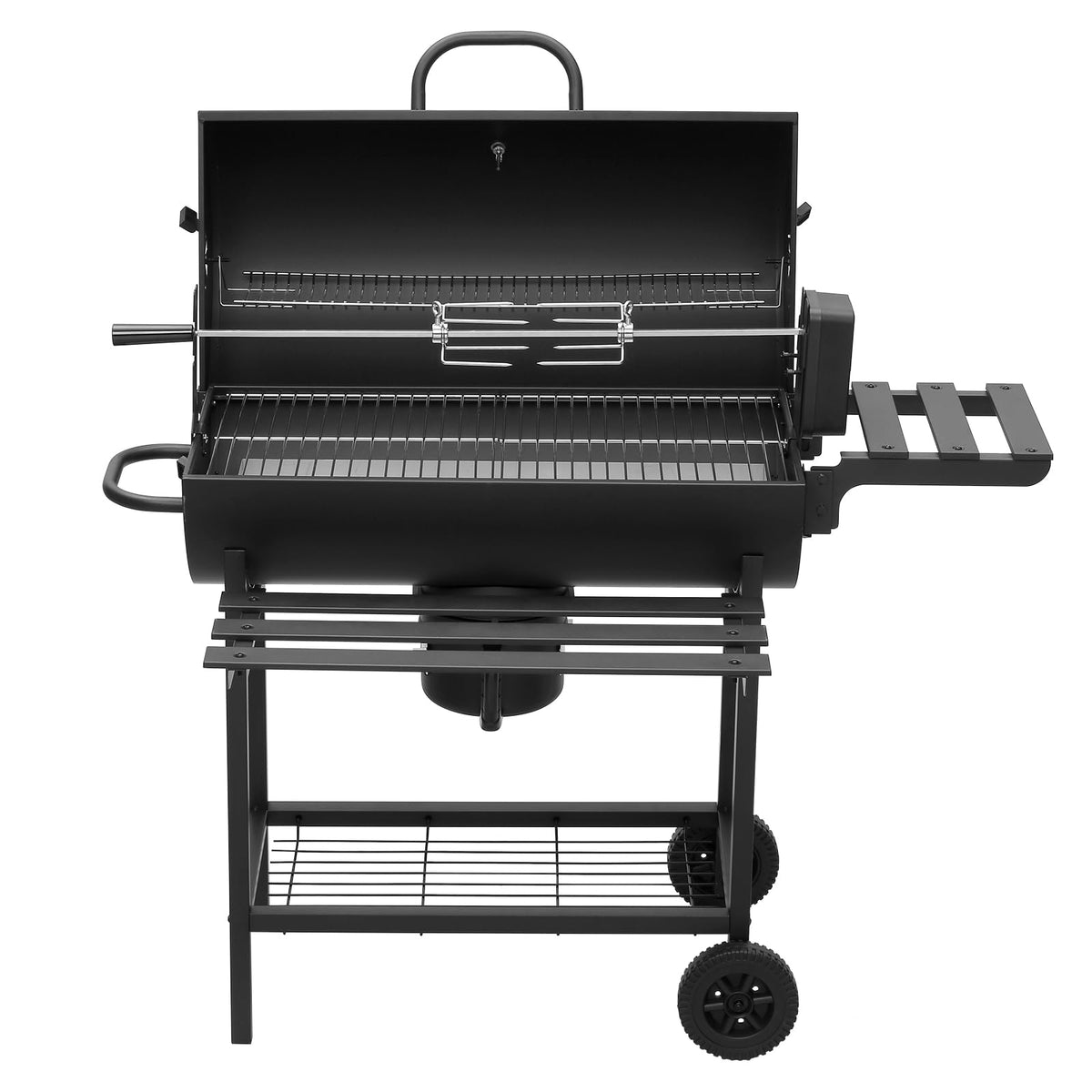 2026 TEENO Chariot à Barbecue de Bois,Grill XXL à Charbon avec Couvercle, Thermomètre,Tiroir à Cendres,Gants anti-brûlures, Évent Réglable,Grand Barbecue au Charbon de Bois (Upgraded (with chicken grill))