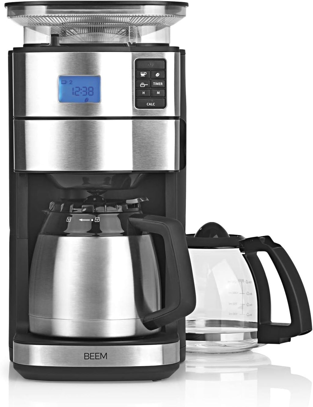 2026 BEEM FRESH-AROMA-PERFECT II Filterkaffeemaschine mit Mahlwerk - Thermo | Edelstahl | Thermokanne | 24h-Timer | 1000 W | 180 g Bohnenbehälter