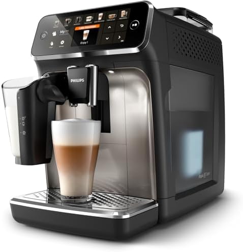 2026 Philips Machine à Expresso Entièrement Automatique 5500 Series–20 Boissons Chaudes et Glacées, Carafe LatteGo Facile à Nettoyer, SilentBrew 40% Plus Silencieuse, QuickStart, Noir et Argent (EP5546/70) : Cuisine et Maison