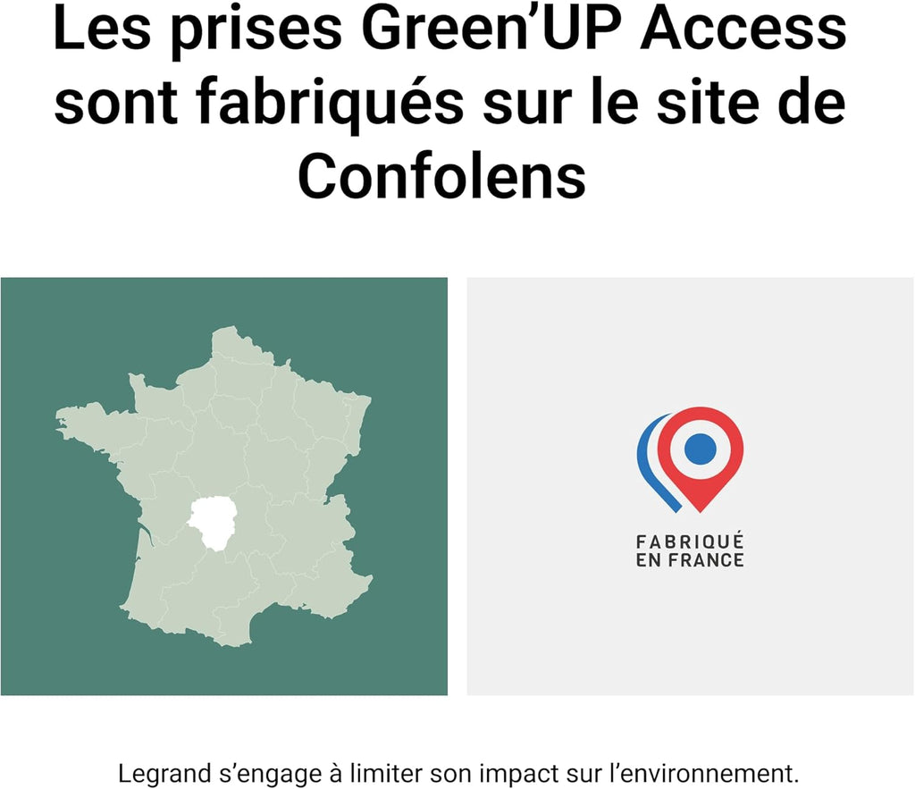 2026 LEGRAND | Green'UP ACCESS, Prise et Cordon de Repiquage, Recharge Sécurisée Jusqu'à 3,7 kW, Charge Accélérée x2 Pour Véhicules Électriques Compatibles, Installation Intérieure/Extérieure